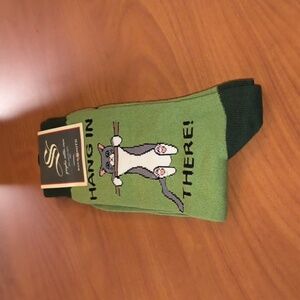 Socksmith Graphic "Hang In There" Crew Men's Sock Sz 10-13 Shoe Sz 7-12.5 New